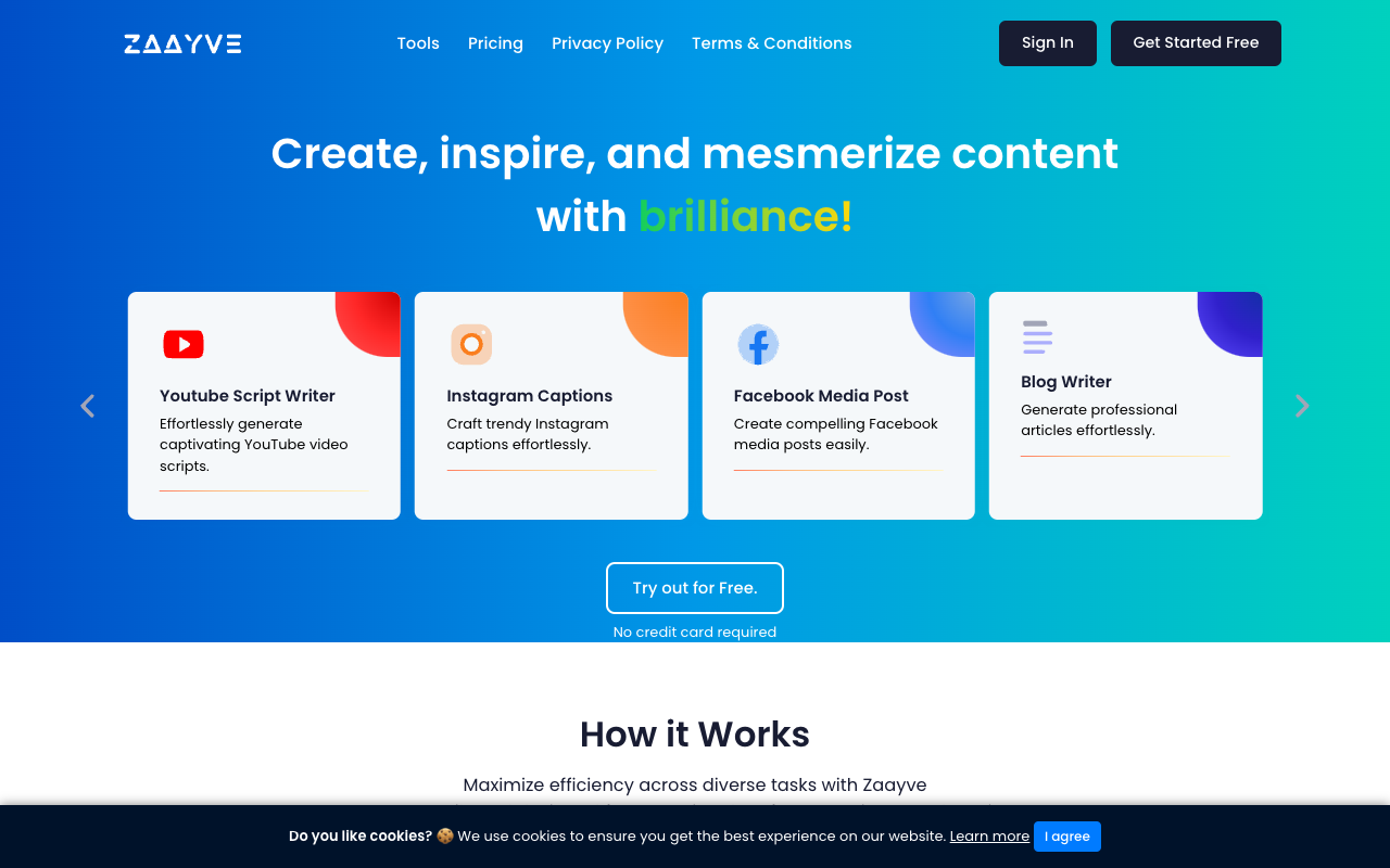 Zaayve AI - Unlocking Creativity with 170+ AI Tools