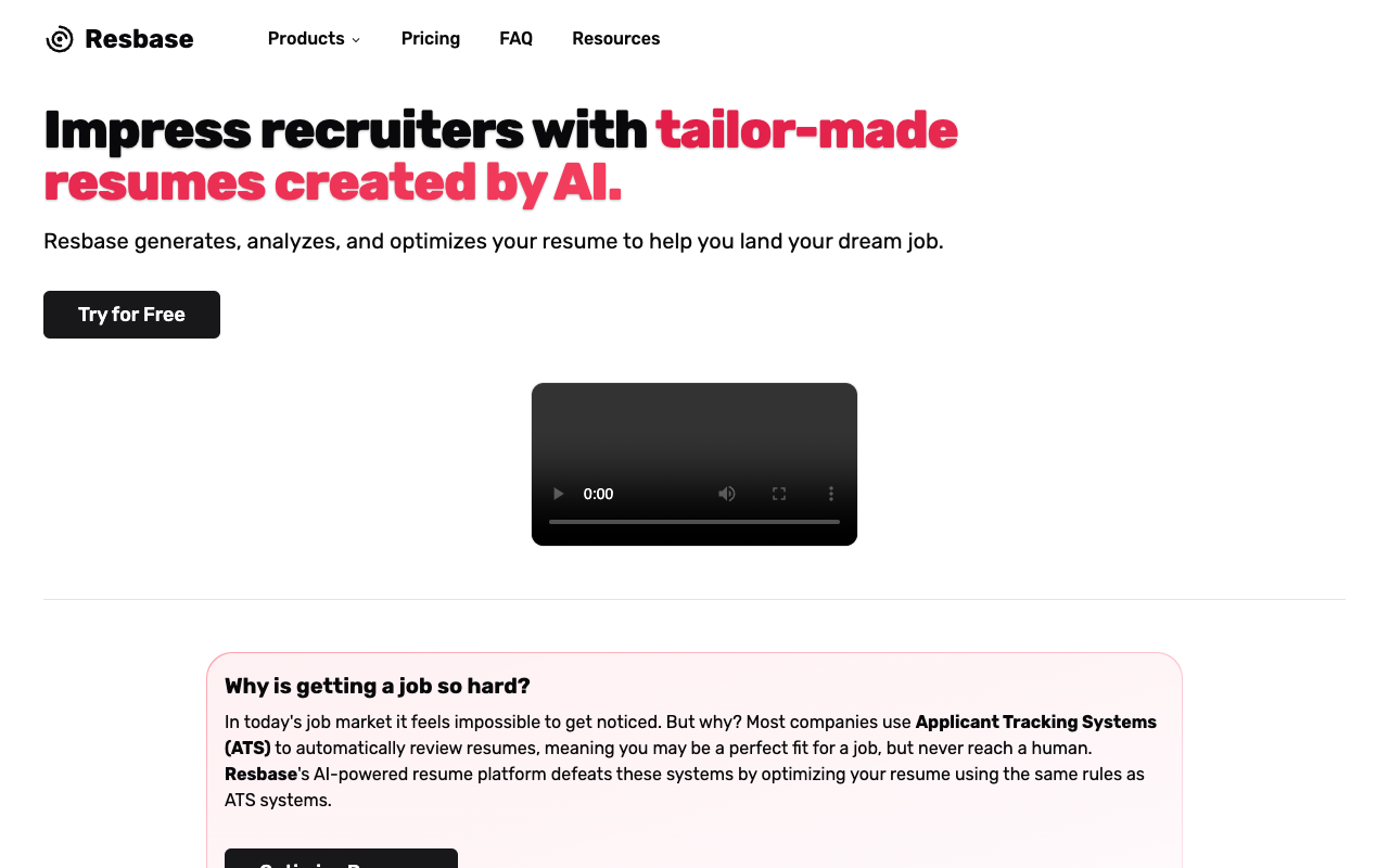 Resbase - Generate tailored resumes and land dream jobs in one click