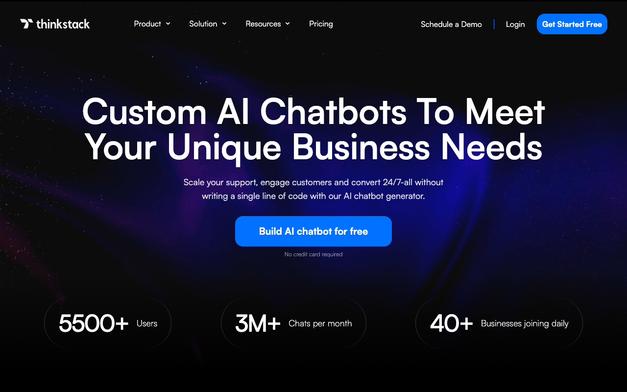 thinkstack.AI - Build AI powered chatbots trained on your data