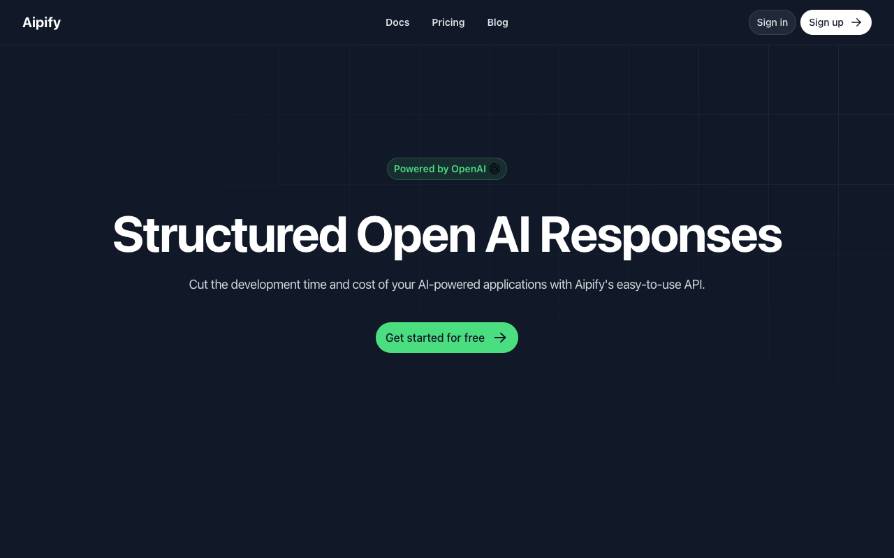 Aipify - Instantly Create AI-Powered APIs