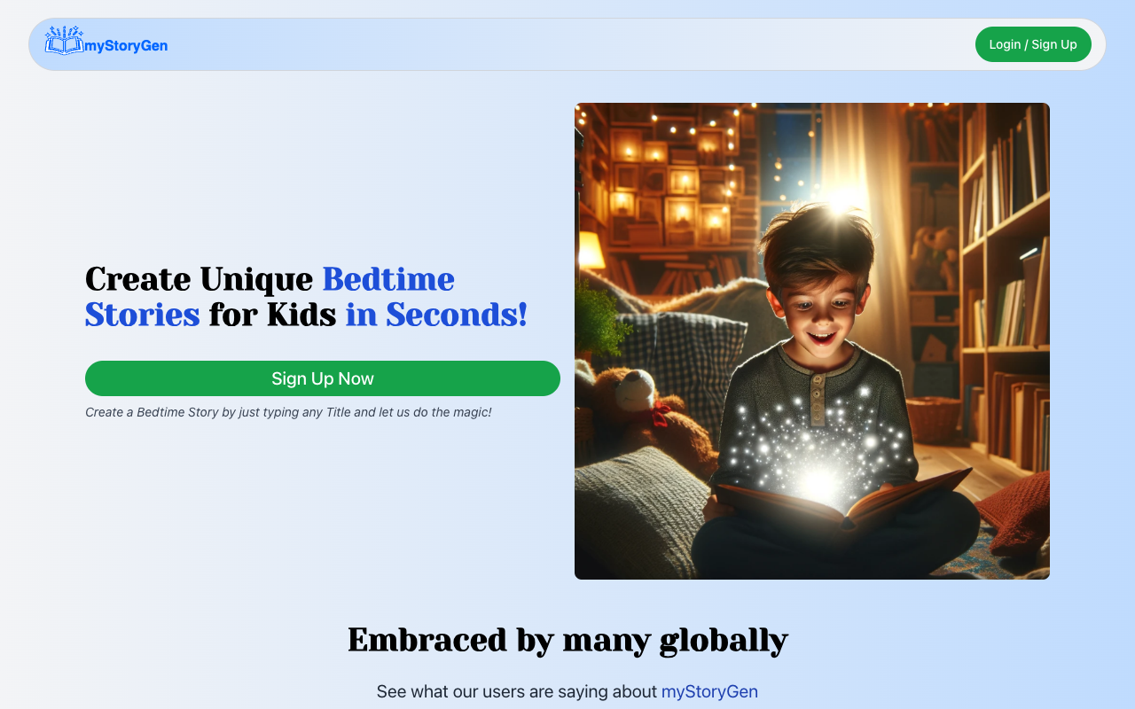 My Story Gen - Generate Bedtime Stories for Kids with A.I
