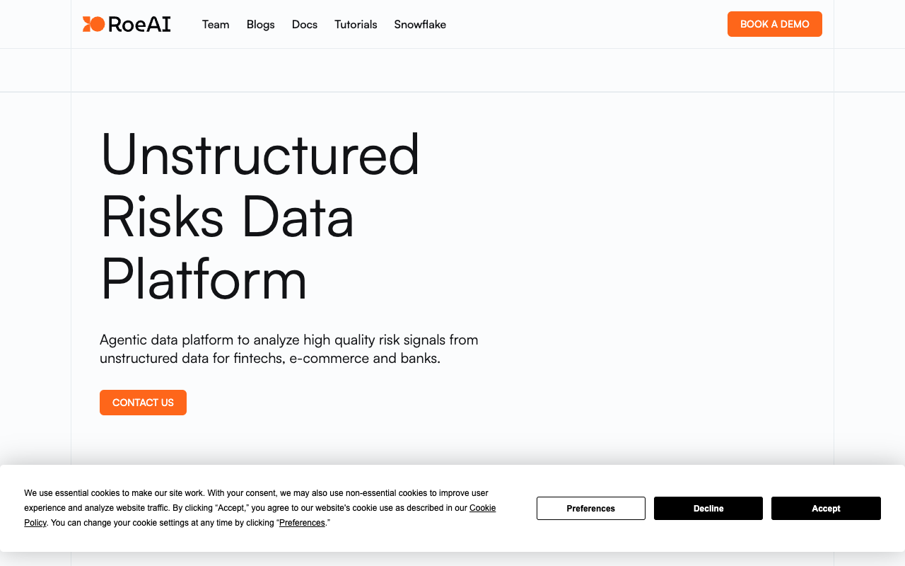 Roe AI - The AI-powered data warehouse to query unstructured data
