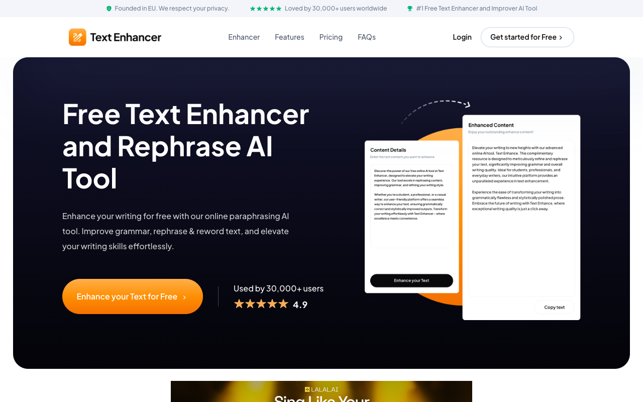 Text Enhancer AI - Enhance any text content in seconds for free