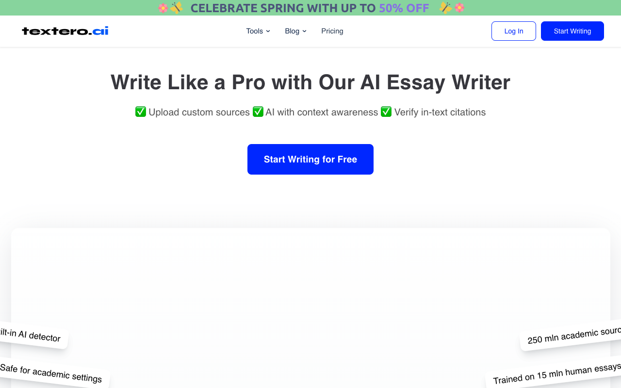 Textero AI Essay Writer Pro - Research, Write, and Edit Papers 10x Faster