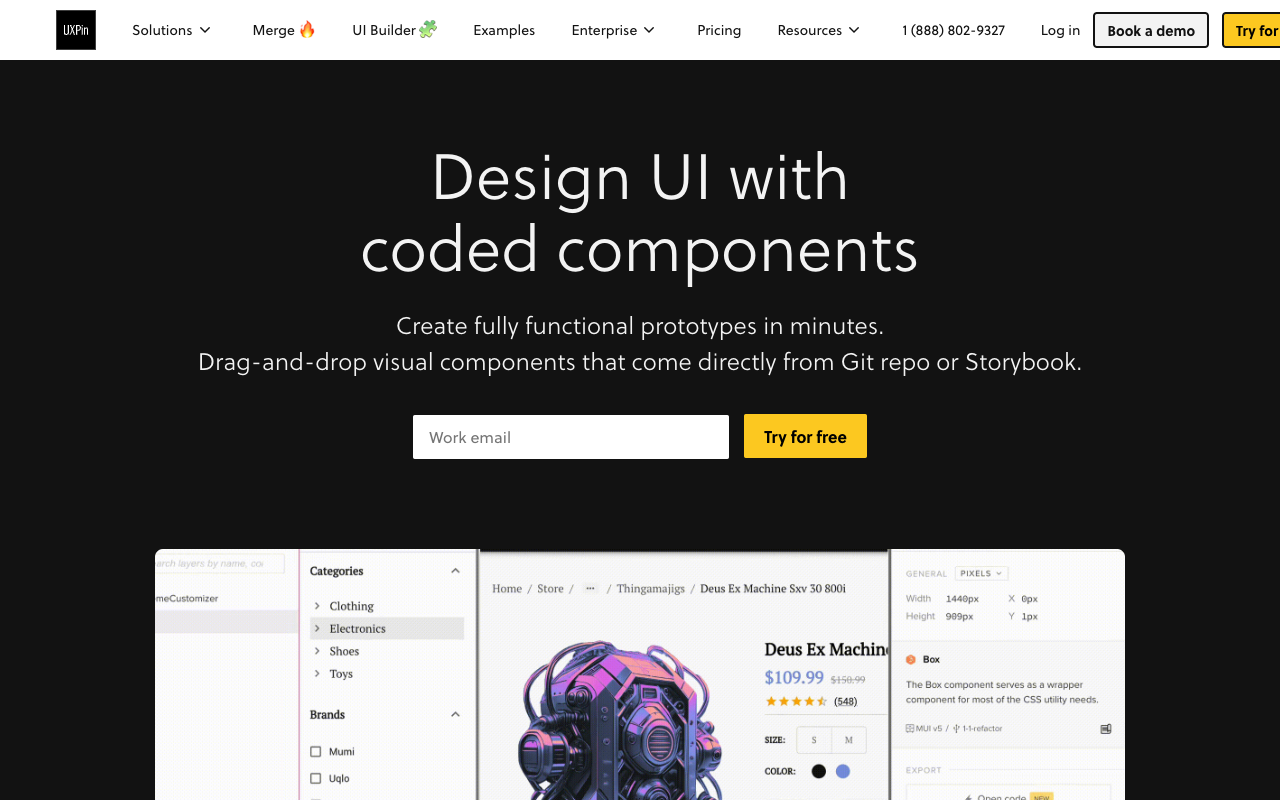 UXPin Merge AI - Speeding Up UI Design and Coding Process AI UI Design Development