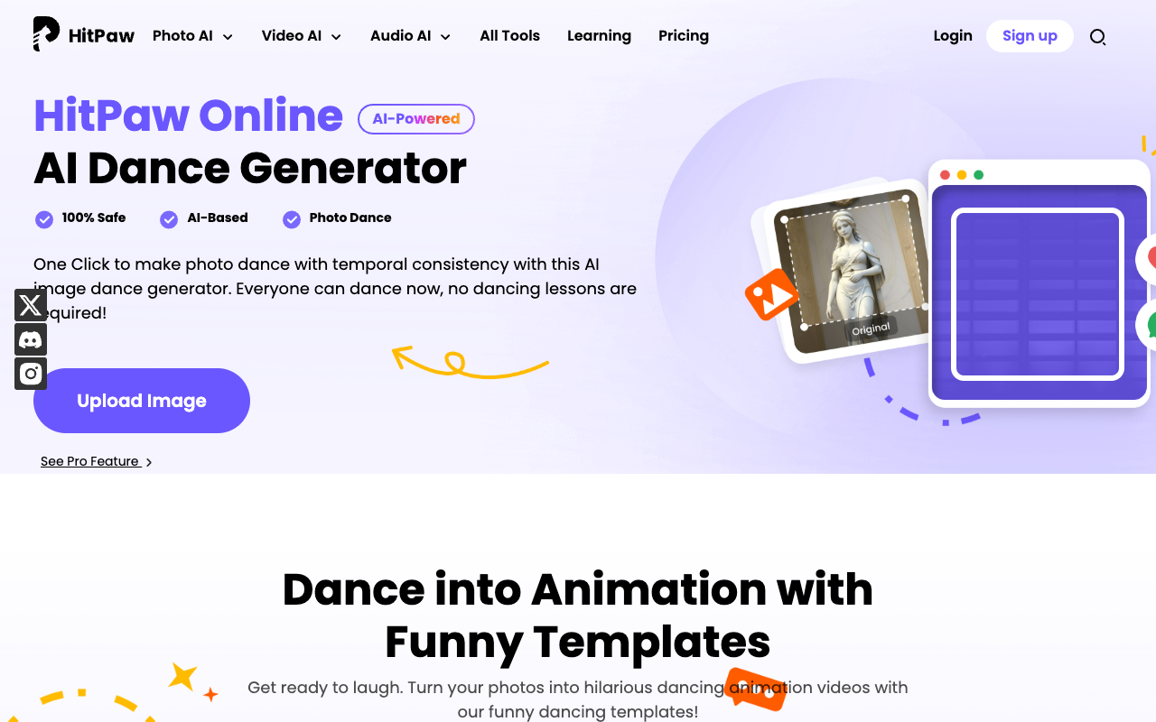 HitPaw Online AI Dance Generator - Transform Your Photos into Lively Dances