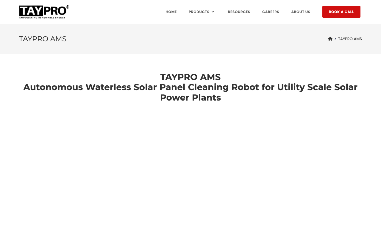 Taypro AMS - Your Autonomous Waterless Solar Panel Cleaning Robot