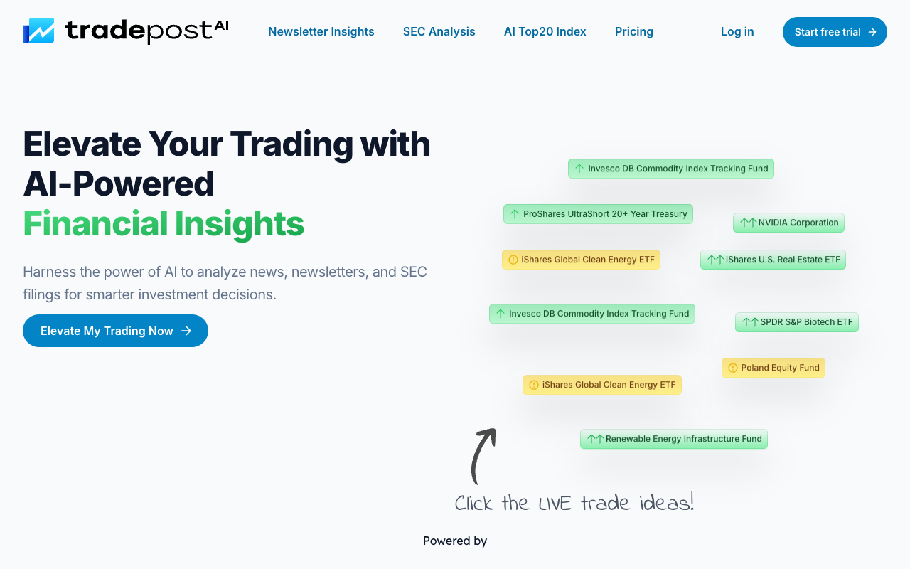 Tradepost.ai - AI-powered analysis of financial newsletters and SEC filings