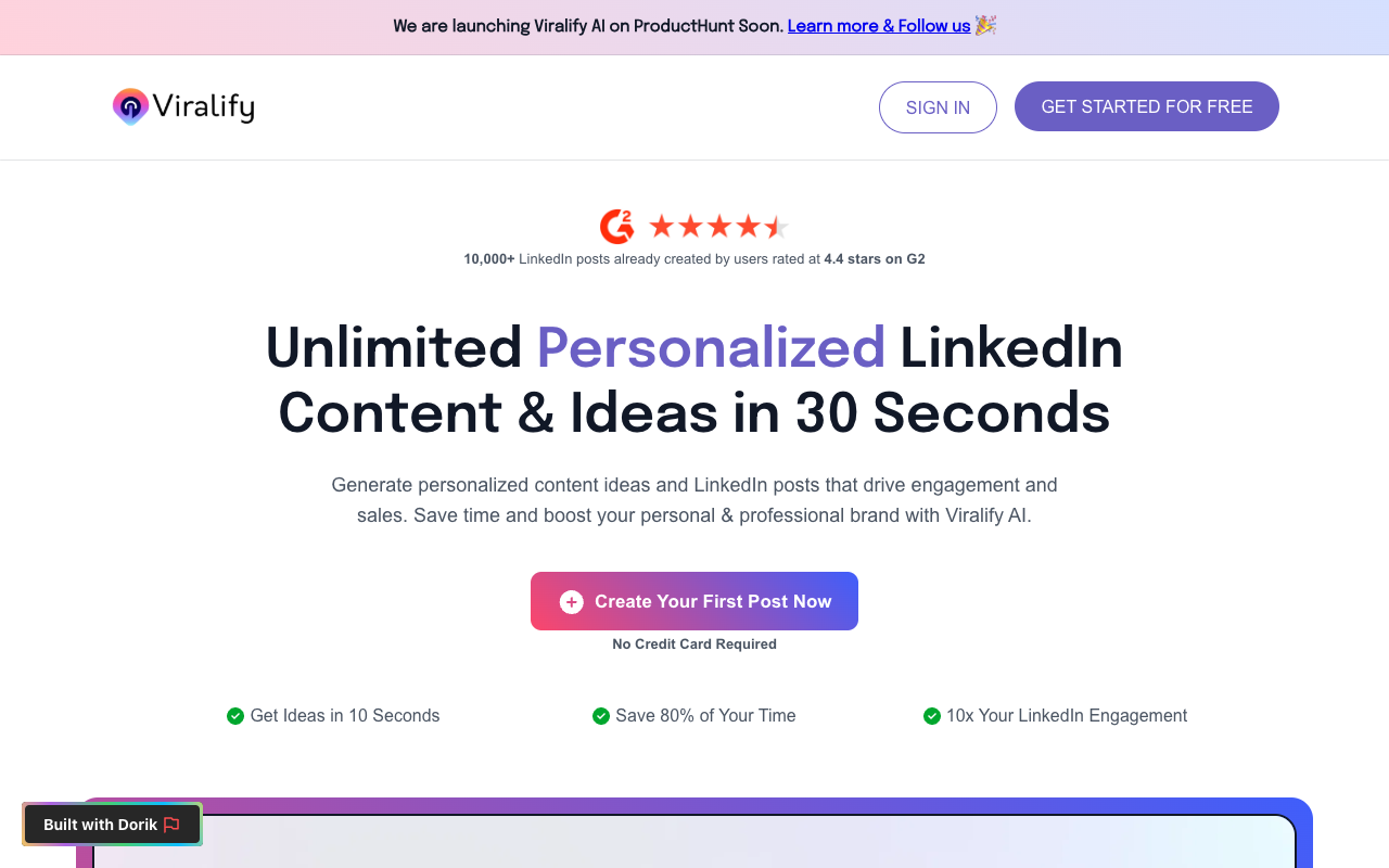 Viralify AI - Unlimited Personalized LinkedIn Content in 30 Seconds