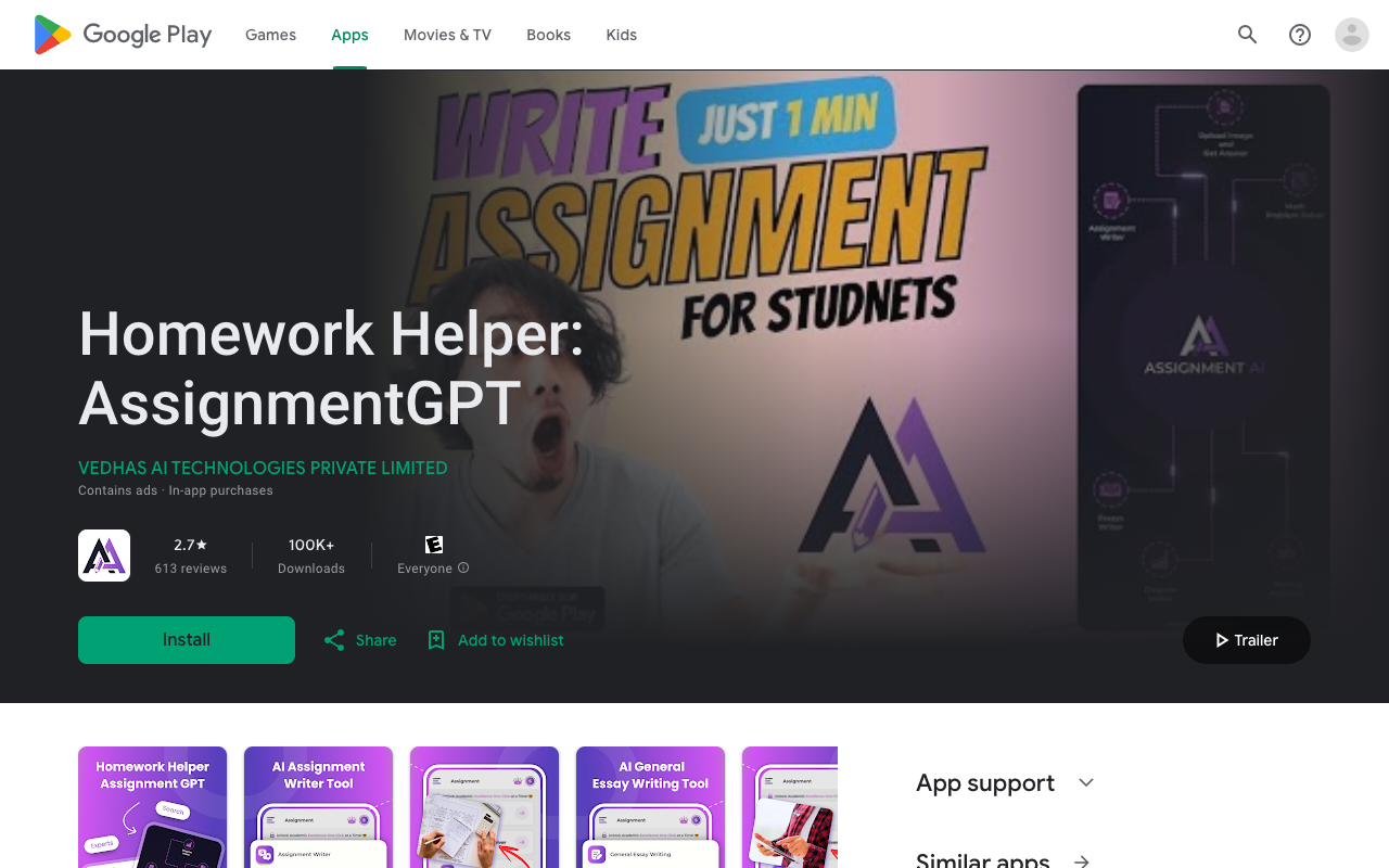 AssignmentGPT AI - Your Ultimate Homework Helper Education AI Productivity