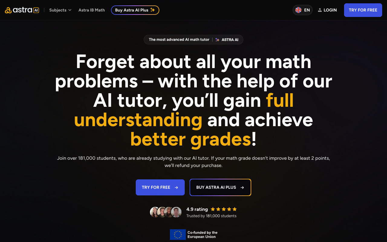 Astra AI - Transforming Math Tutoring with AI AI Education