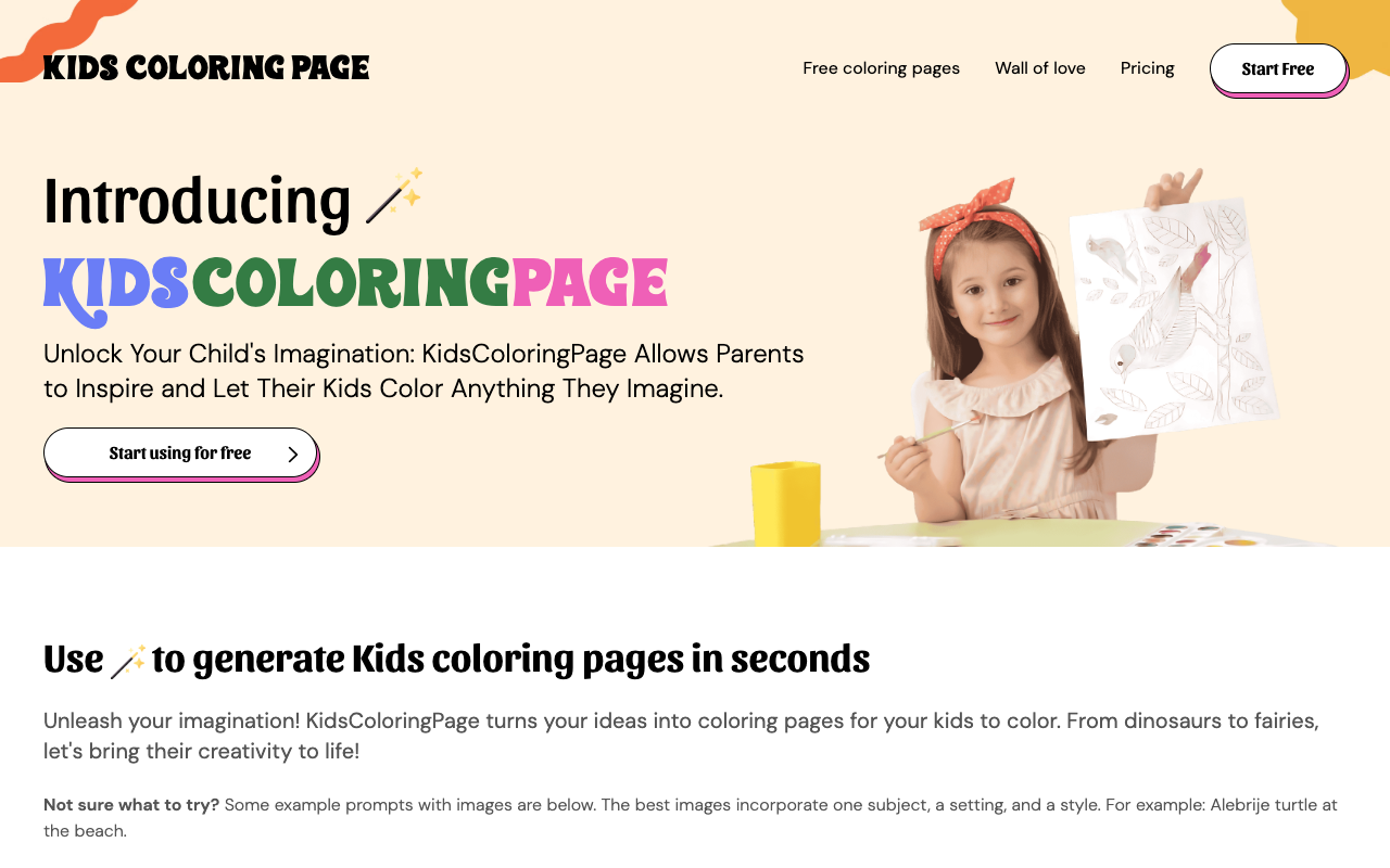 KidsColoringPage - Transform ideas into coloring adventures for kids!