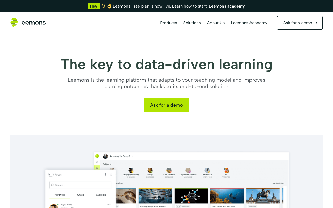 Leemons - The SaaS Platform for Data-Driven Learning SaaS Education