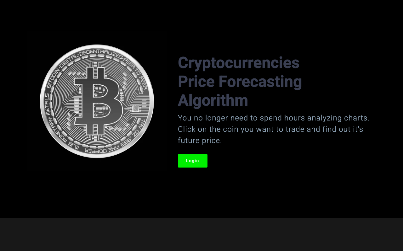 CryptOn - Cryptocurrencies Price Forecasting Algorithm Service (SaaS)