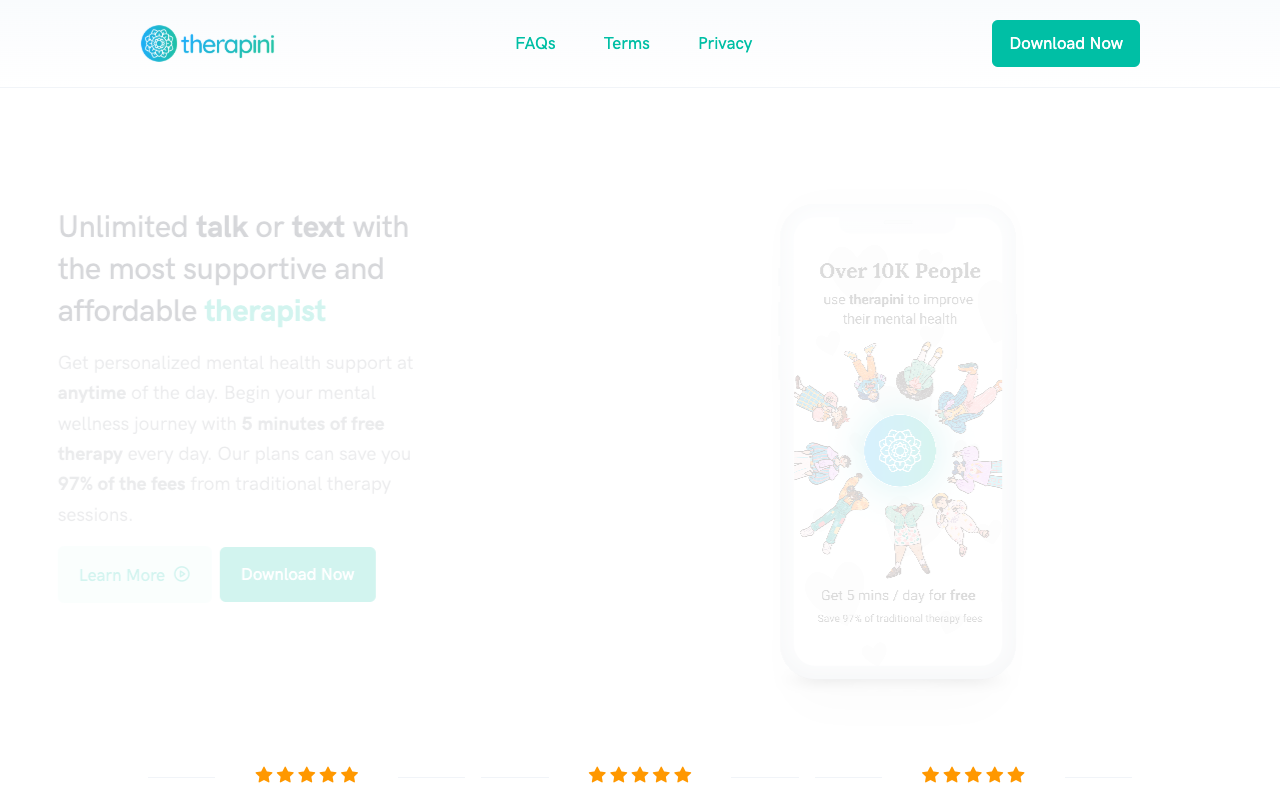 therapini - Talk or text with an AI therapist you can trust