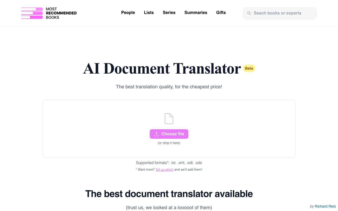 AI Document Translator - Translate documents cheaply, with superior AI quality AI Translation Technology