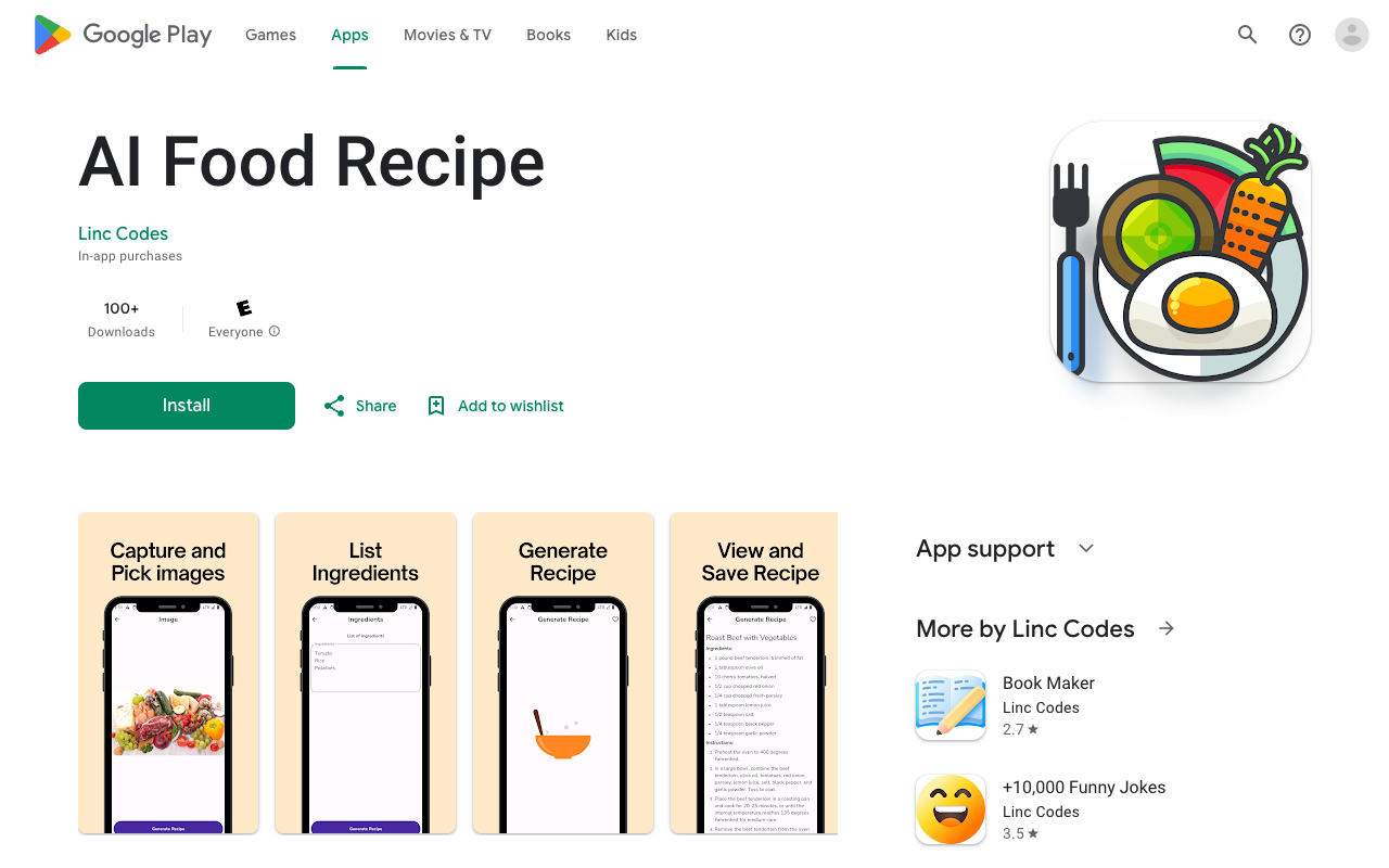 AI Food Recipe - Capture images, list ingredients and get a recipe