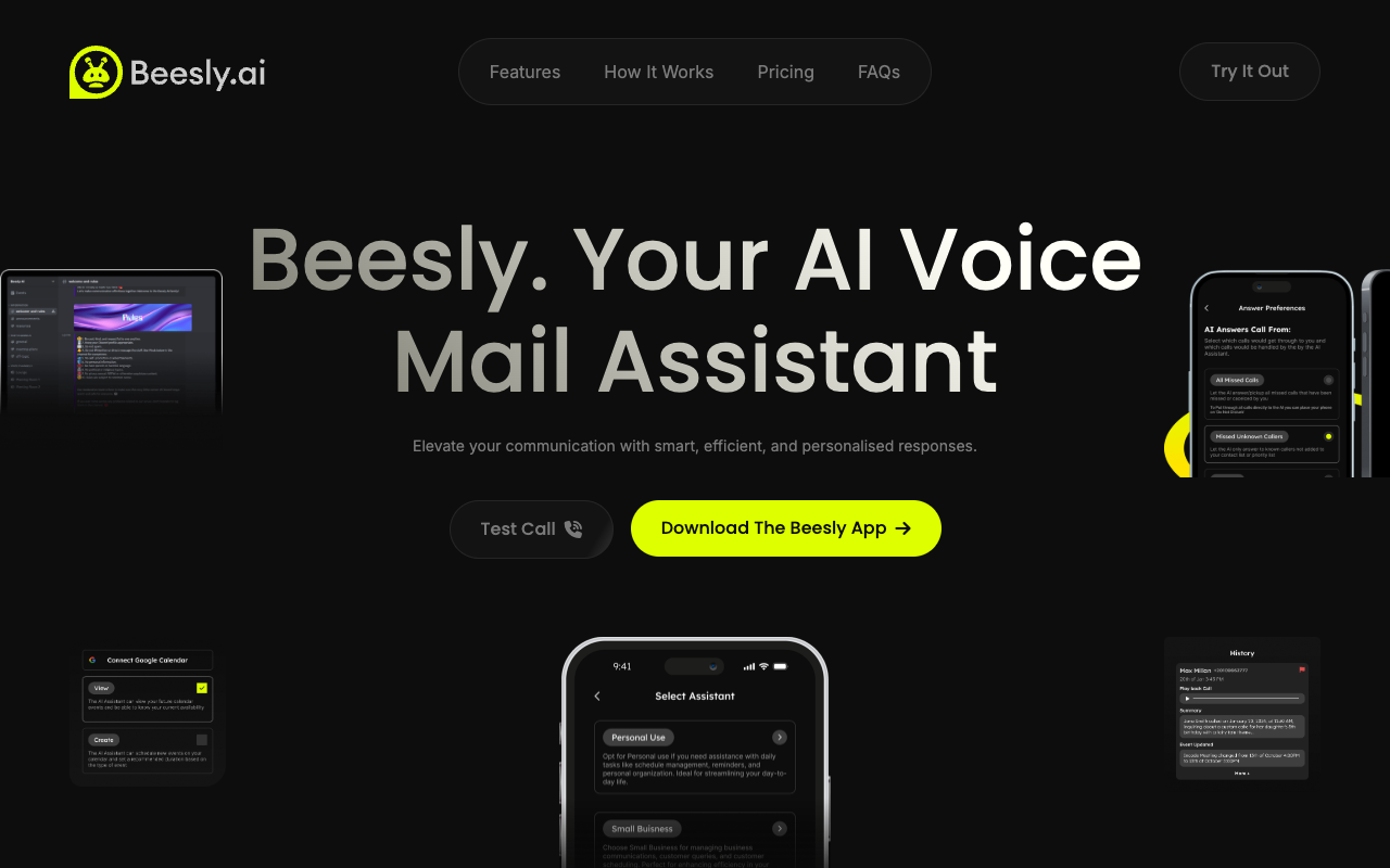 Beesly AI - Your AI Voice Mail for Personal Use and Small Business