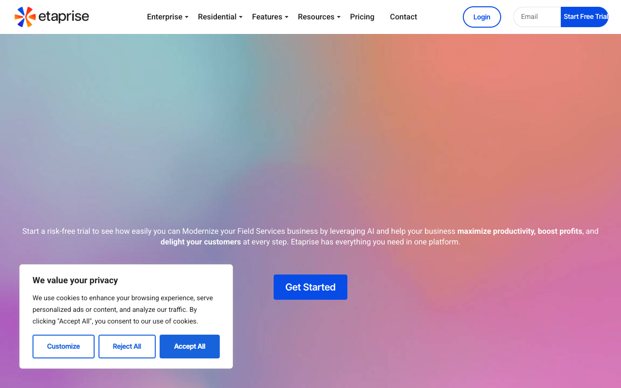 Etaprise Field Service Management - Efficiency Through AI for Enterprises