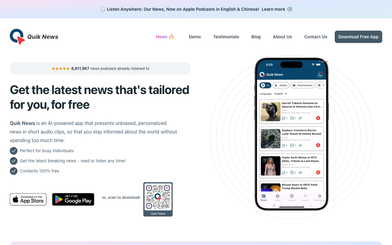 Listen2.AI - Credible real-time news, tailored just for you