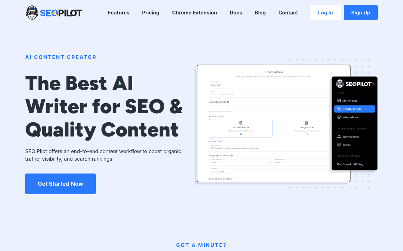 SEOPilot - SEO-OPTIMIZED High Quality Articles in Minutes