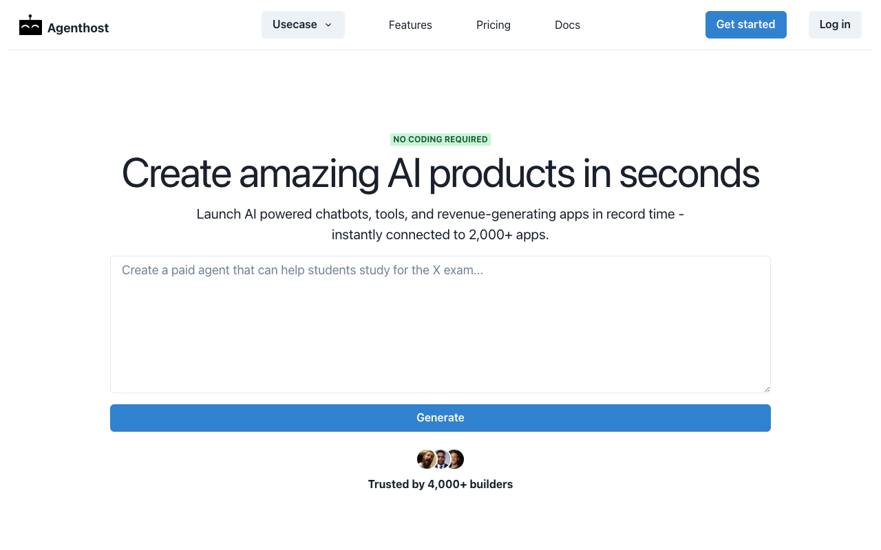 Agenthost.ai - Turn your chatbot/custom GPT into a business