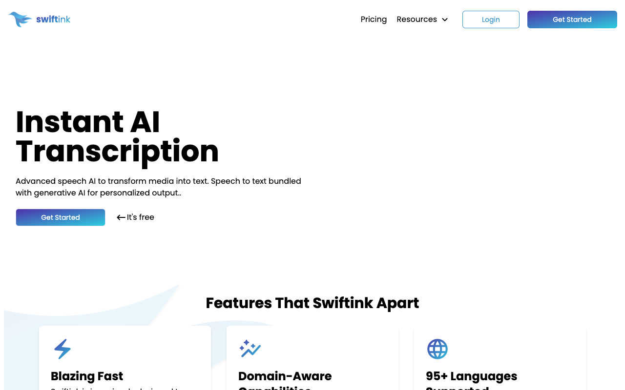 Swiftink - Instant AI transcription for Obsidian AI Transcription Productivity