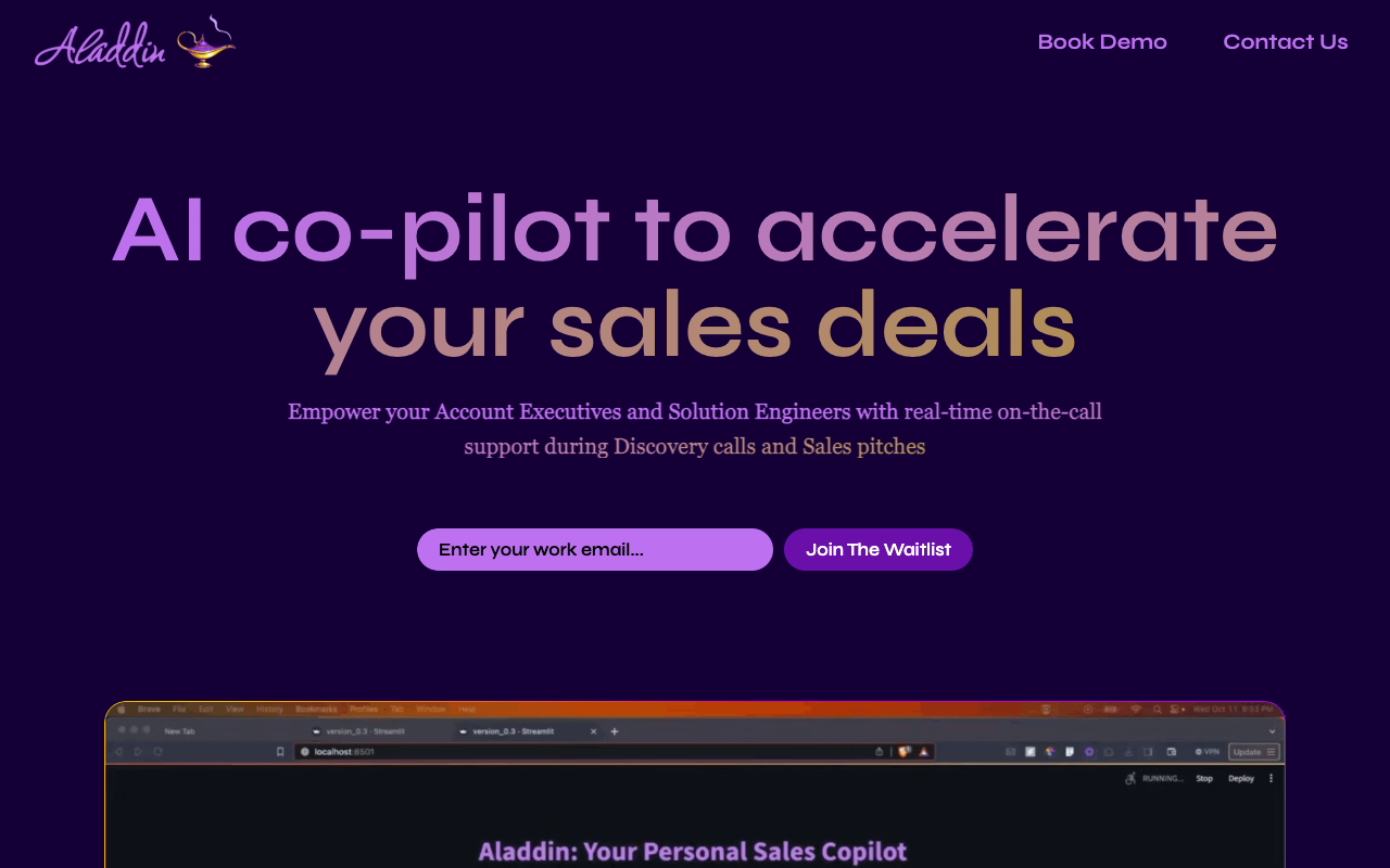 Aladdin AI - Real-Time Sales Enablement Co-pilot