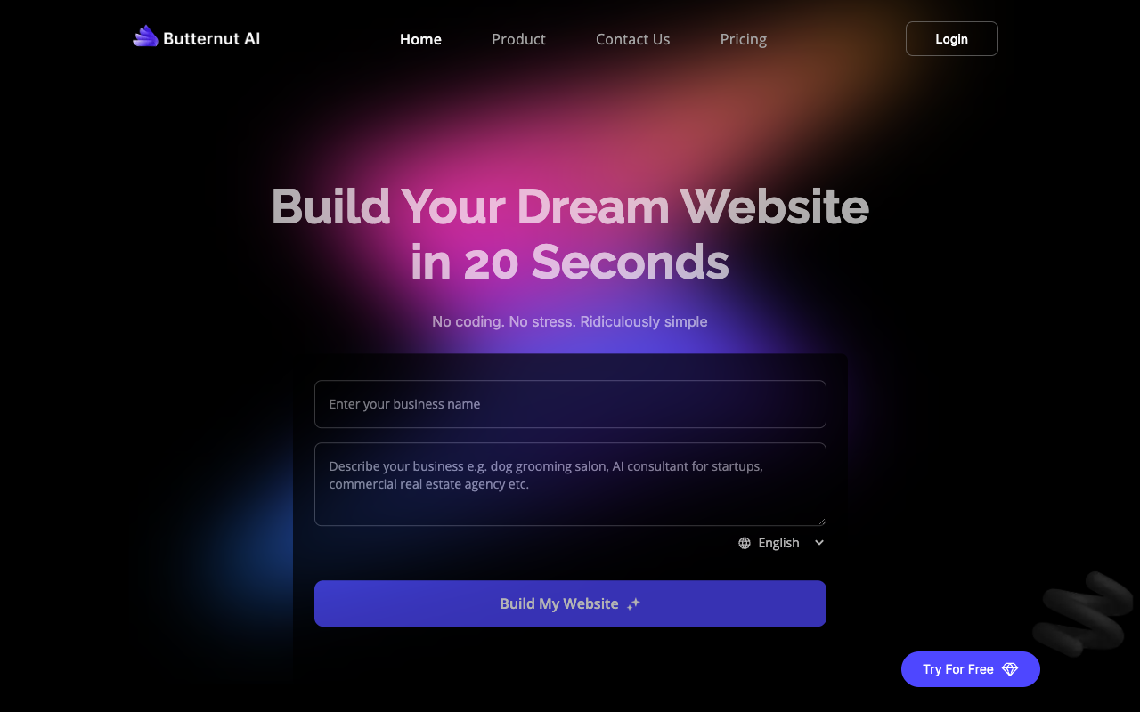 Butternut AI - Build a stunning multi-page website in seconds using AI
