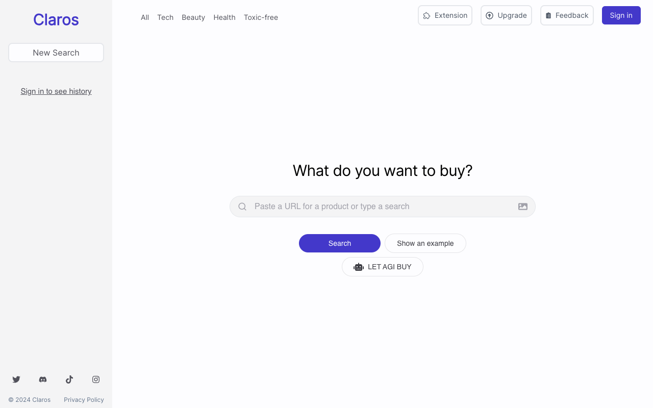 Claros - An AI shopping assistant to find you better products faster