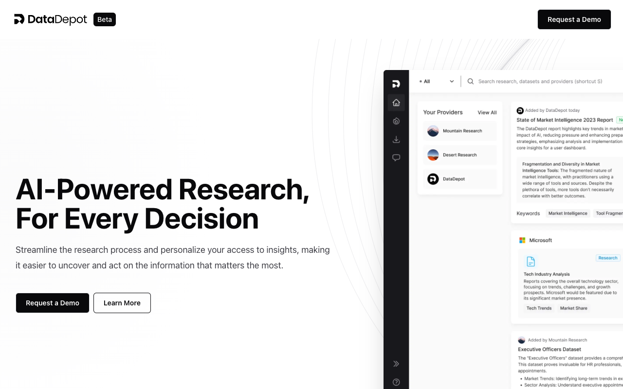 DataDepot - AI-Powered Research Terminal