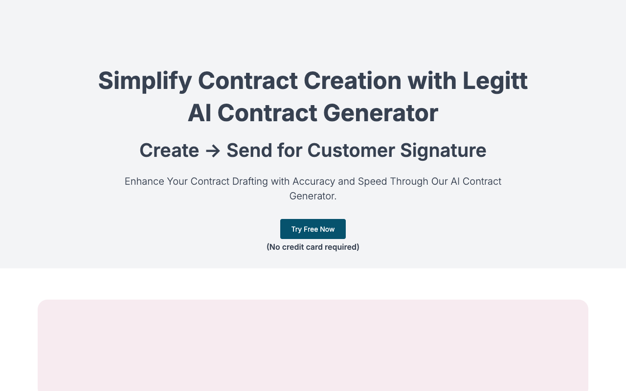 Legitt AI Contract Generator - Generate Contracts in Seconds