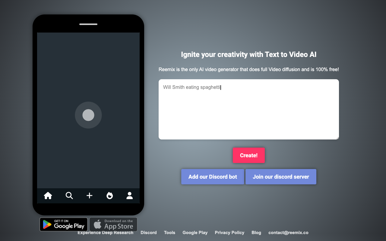 Reemix - Ignite Your Creativity with the AI-Powered Text-to-Video App