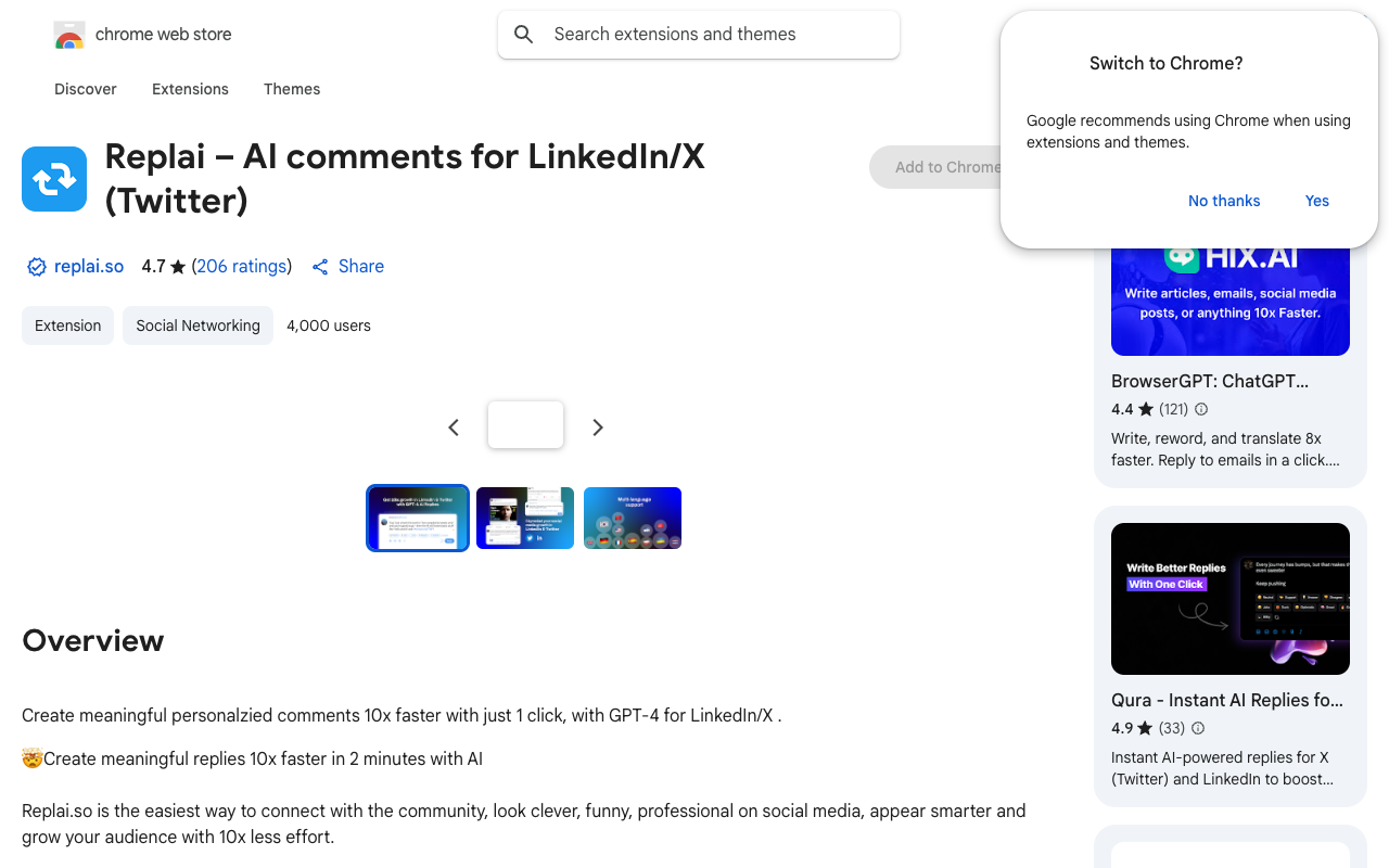 Replai - GPT-4 Replies for 10x Growth for LinkedIn & Twitter