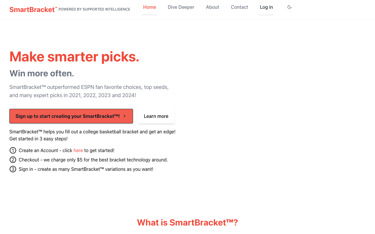 Smart Bracket - Make smarter picks. Building better brackets since 2015!