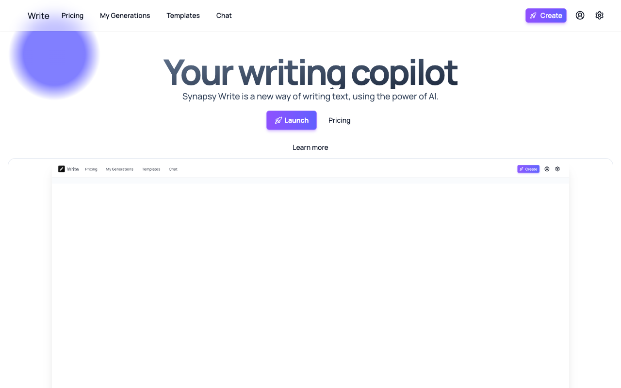 Synapsy Write - A new way to create text content, powered by AI