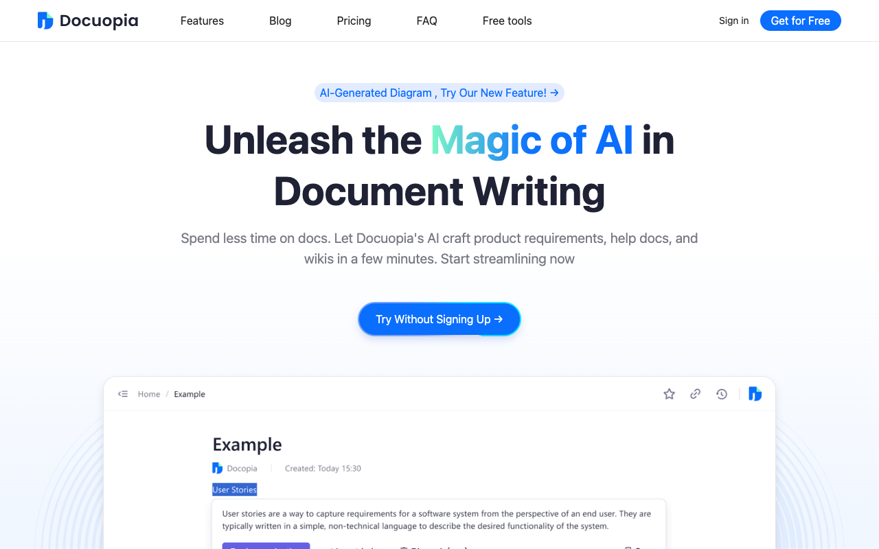 Docuopia - Unleash the Magic of AI in Document Writing