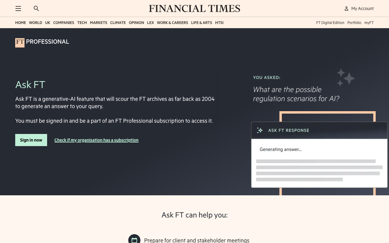 Ask FT - Get Answers to Your Questions Using FT Content