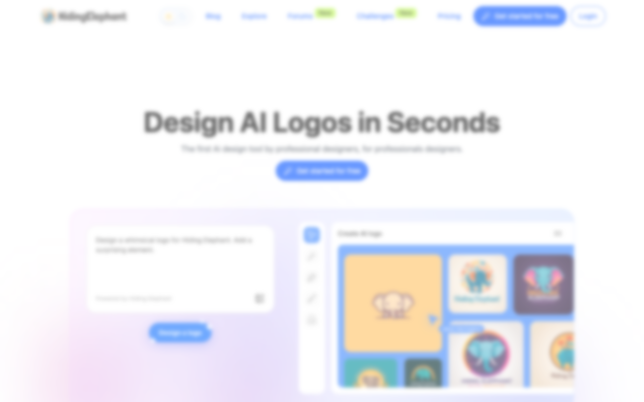 Hiding Elephant - The #1 AI Logo Design Tool For Professional Designers
