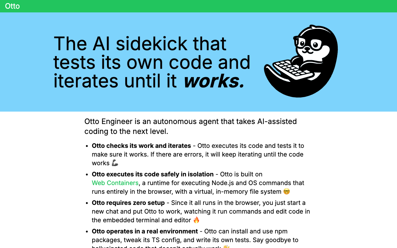 Otto Engineer - An Autonomous AI Software Engineer That Runs in the Browser