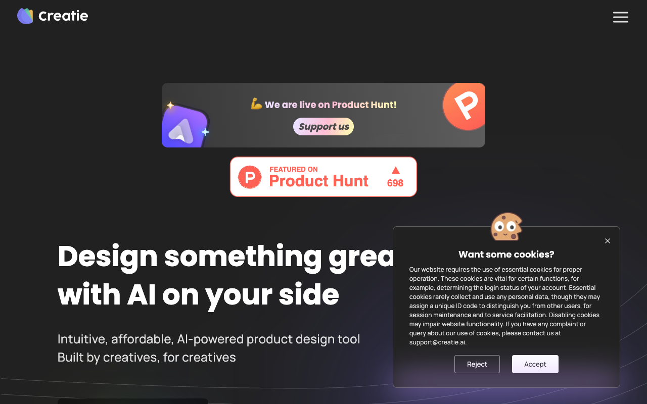 Creatie - The one-stop product design tool amplified by AI