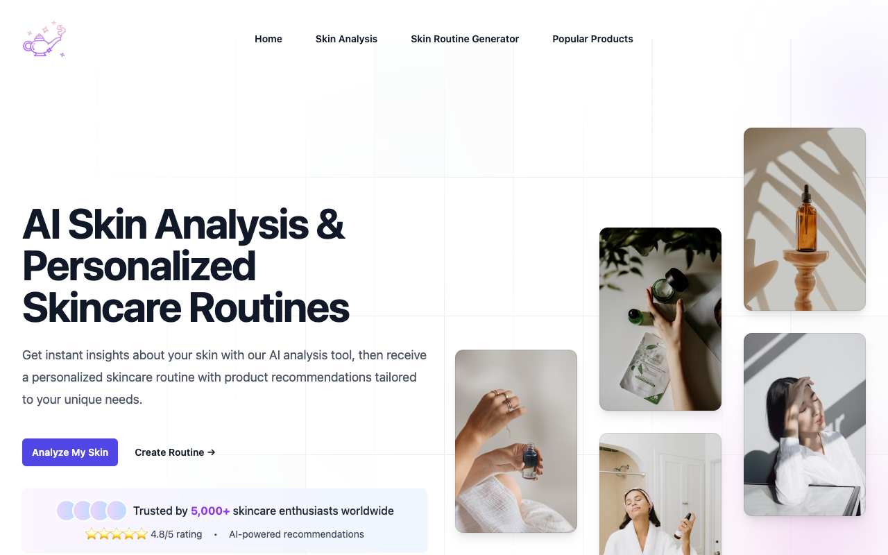 SkinGenie - AI powered personalized skincare routines