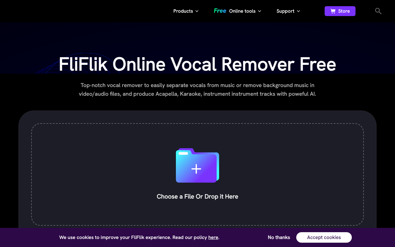 FliFlik Online Vocal Remover - Easily Separate Vocals from Music/Video