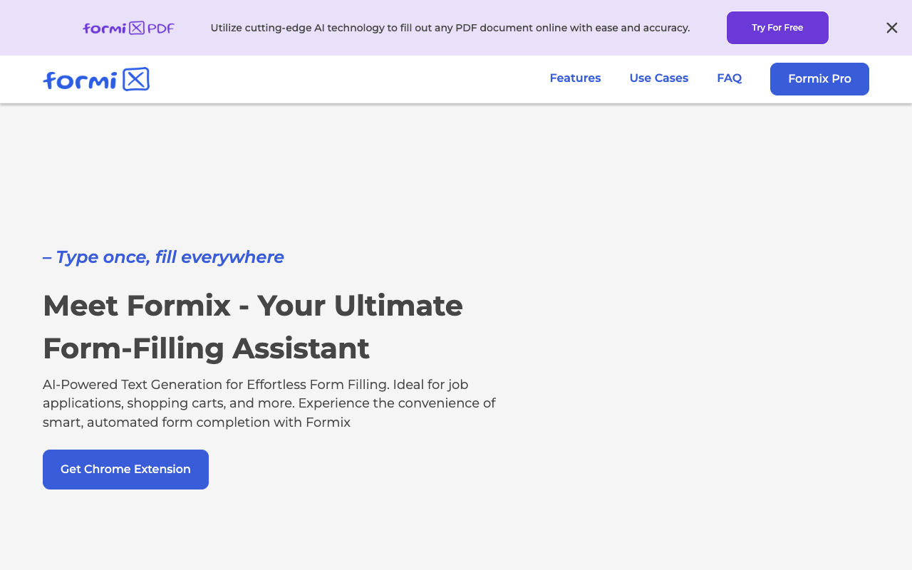Formix AI - AI-Powered Web Form Filling Assistant