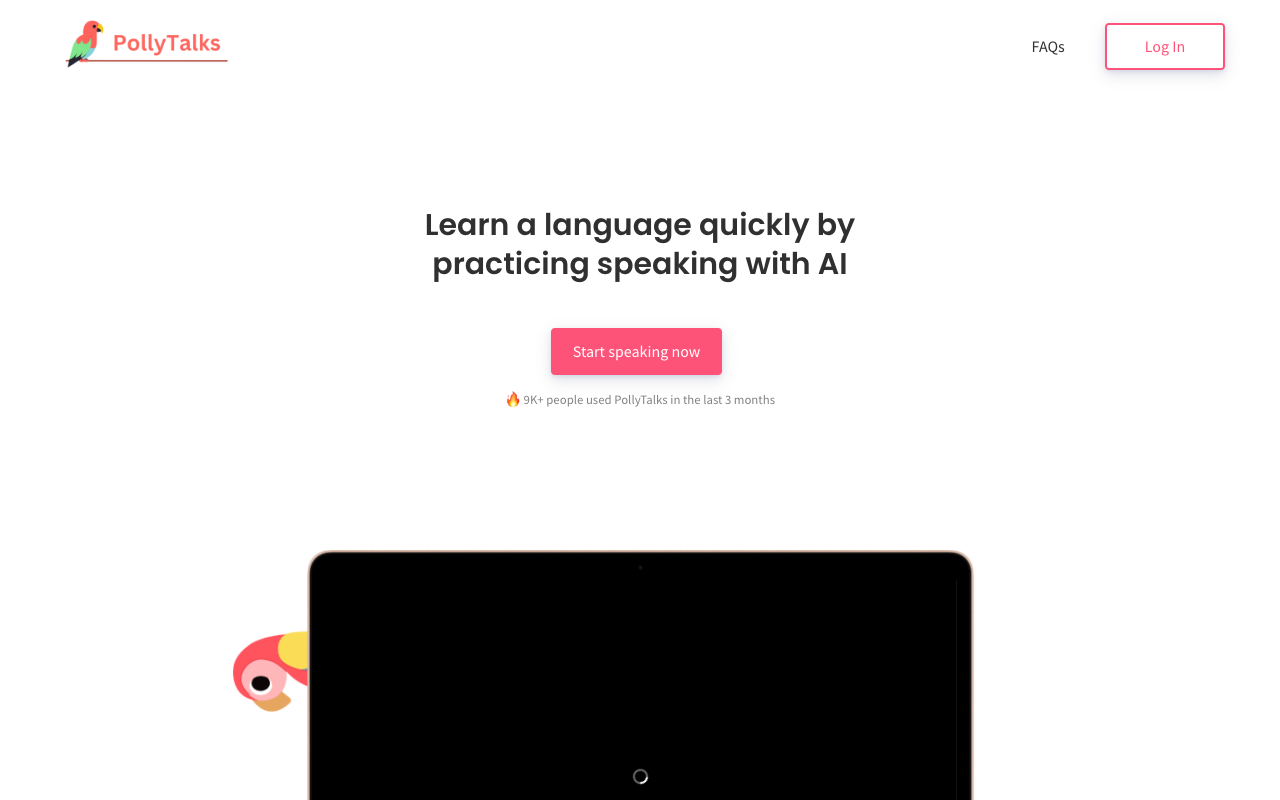 PrettyPolly - Learn a language quickly by practicing speaking with AI Language Learning AI Speaking Practice