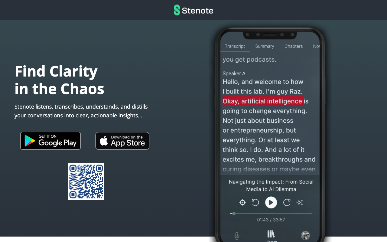 Stenote - Find clarity in the chaos with automatic meeting notes