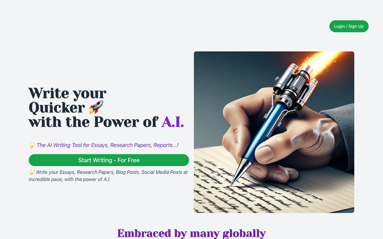 BriskWrite - Your AI-powered Writing Assistant for Essays, Research Papers, and Articles
