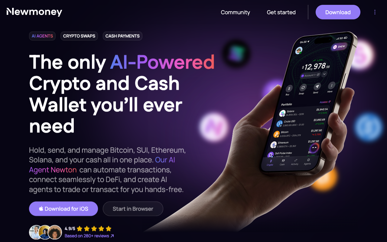 Newmoney.AI - Easy-to-use crypto wallet, powered by AI