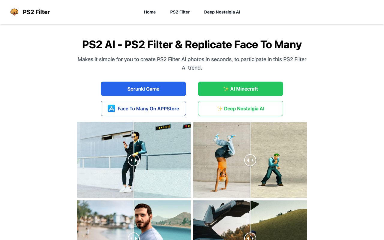PS2 Filter - Make AI PS2 Filter & Face To Many PS2