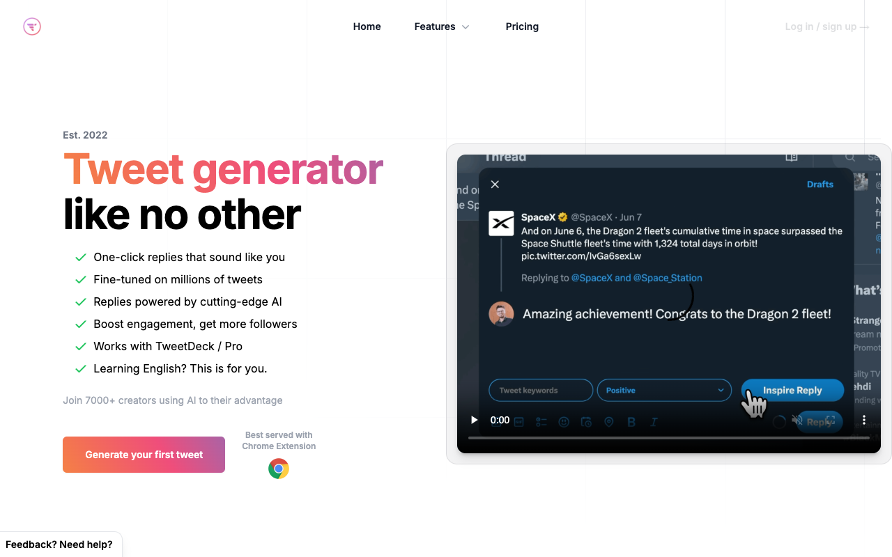 TweetAI.com - Boost Sales & Engagement on Twitter with Cutting-Edge AI
